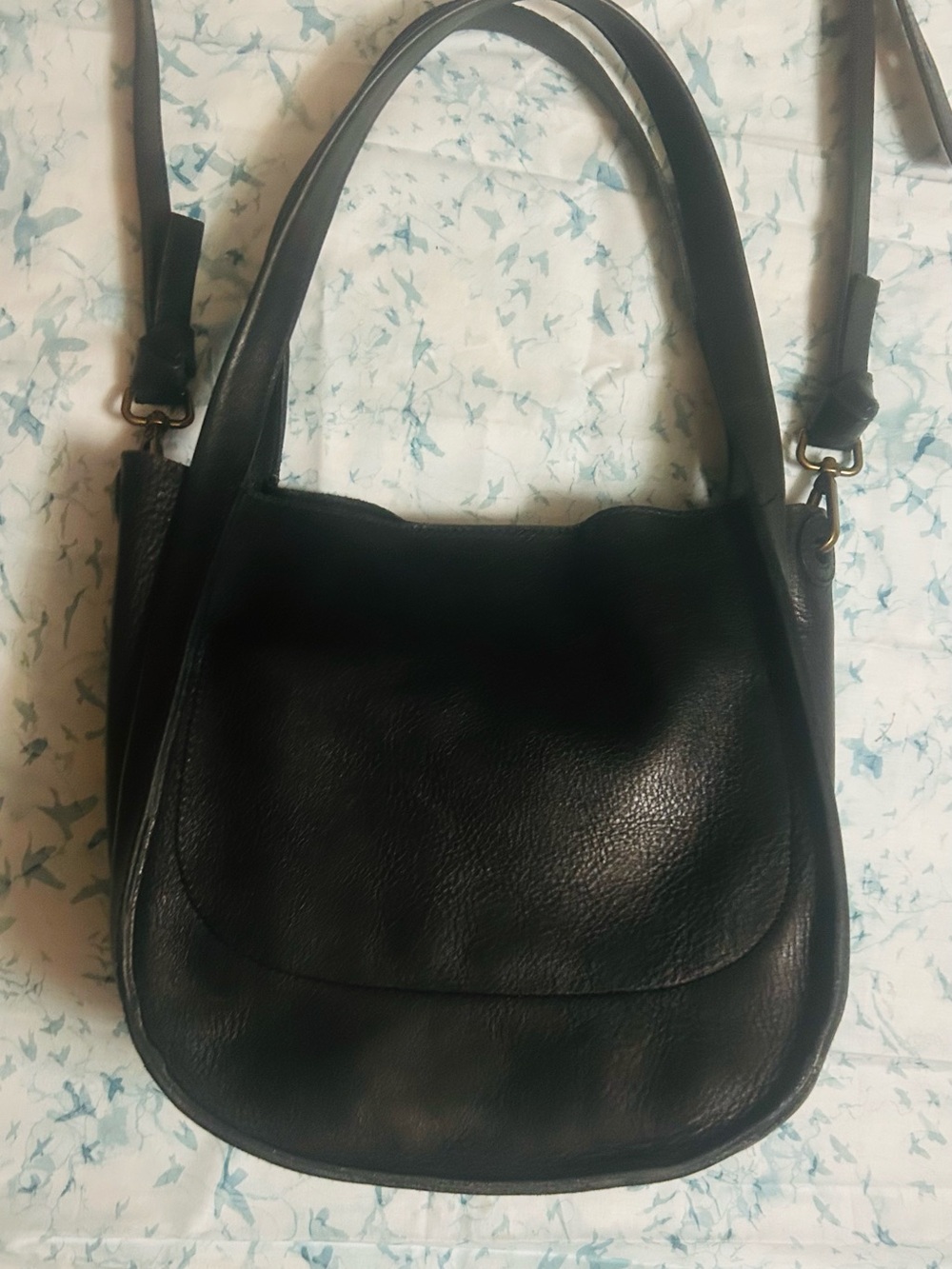 Madewell Sydney convertible shoulder or crossbody Bag Black Leather transport - Picture 2 of 5